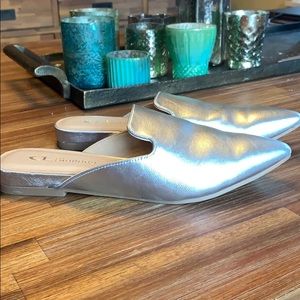 Silver mules by Chinese Laundry.